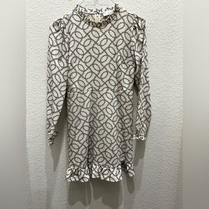 🆕 LOFT Cream and Black Long Sleeve Dress